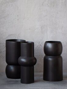 Vases "Dali, Malevich and Gala" black